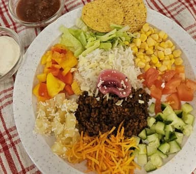 Tacogreen, nachos, ris