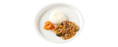 Fläskkött med wokgrönsaker och ingefära, jasminris, morötter med persilja, Mangosmoothie