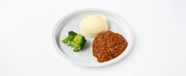 Köttfärssås, potatismos, broccoli. Aprikossmoothie