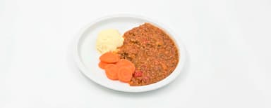 Färsgryta Cajun, potatismos, morötter. Hallonsmoothie