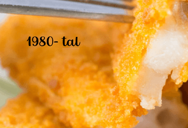 1980-tal: Fiskpanett med gräddfilssås och kokt potatis