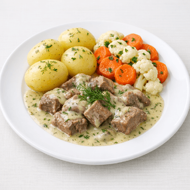 Dillkött, potatis, morötter
