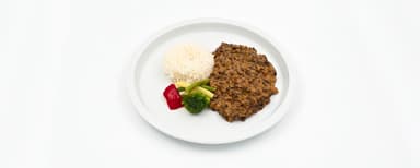Kokos- och linsgryta med ingefära och chili, jasminris, Fruktsallad