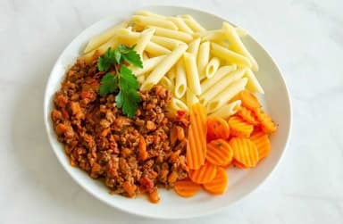 Specialkost Skonkost - Pasta med köttfärsås och morötter*