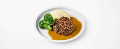 Dijonfärsbiff, timjansky, potatismos, broccoli. Aprikossmoothie