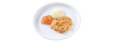Korv Stroganoff, potatismos, morötter, Mangosmoothie