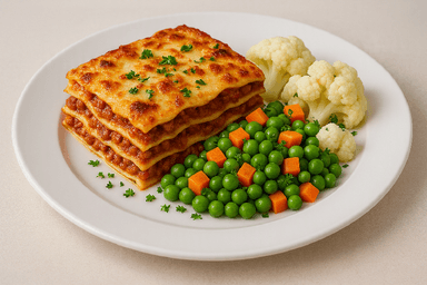 Lasagne, blandade grönsaker