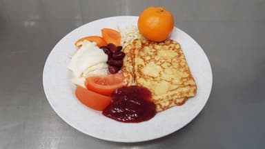 Ugnspannkaka, keso, sylt